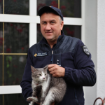 У Луцьку із задимленого будинку рятувальники винесли собаку Ская і кота Любарта