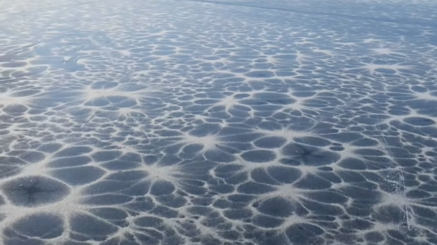 Така краса буває тільки на Поліссі: на Волині водойма вкрилася незвичайним льодом. Відео 