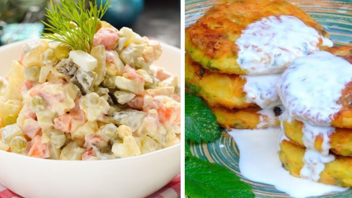 Не викидайте залишки салатів: з “Олів’є” і “Мімози” можна зробити оладки та конвертики