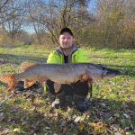 щуку впіймав рибалка у річці Горинь на Рівненщині