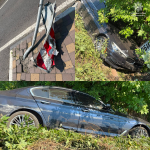 На Волині водій BMW влетів у дорожні знаки та з'їхав у кювет