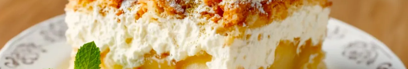 Ніжний яблучний пиріг з кремом — рецепт десерту, що тане в роті