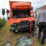 На Волині зіткнулися три вантажівки: водії вціліли