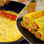 Простий рецепт трубочок із сосисками та пекінською капустою