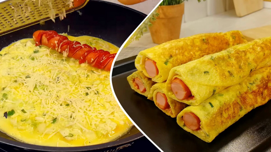 Простий рецепт трубочок із сосисками та пекінською капустою