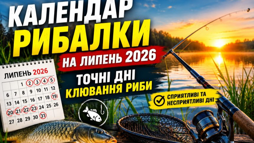 Коли клюватиме найкраще у липні 2026: календар рибалки для Волині та всієї України