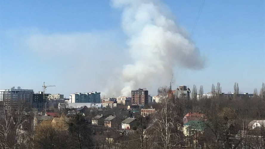 Густий стовп диму видно здалеку: на Чернишевського у Луцьку підпалили сухостій