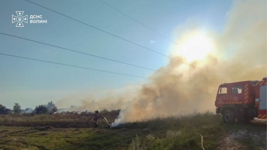 За добу на Волині спалахнули чотири пожежі: вогонь охопив майже 4 гектари