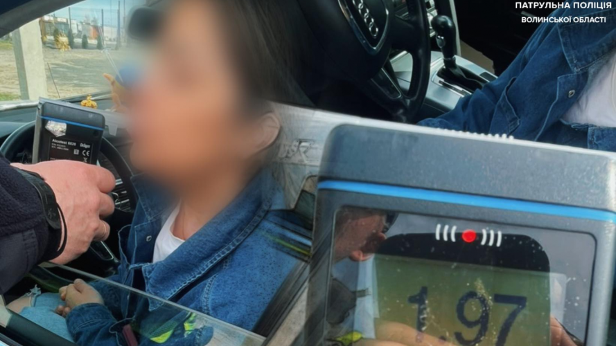 Майже у 10 разів вище норми: у місті на Волині серед дня зупинили п’яну 36-річну водійку