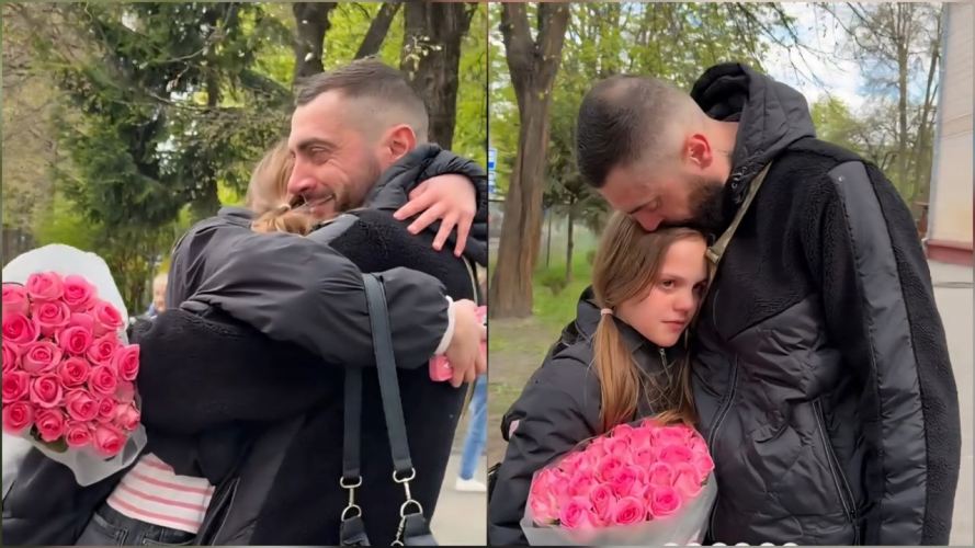 Зворушлива зустріч у Луцьку: військовий зробив сюрприз доньці біля школи (відео)